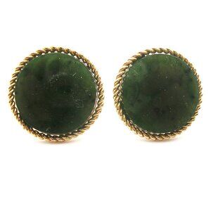 Jade Cuff Links vintage gold filled Simmons Men's Jewelry Wedding Accessory